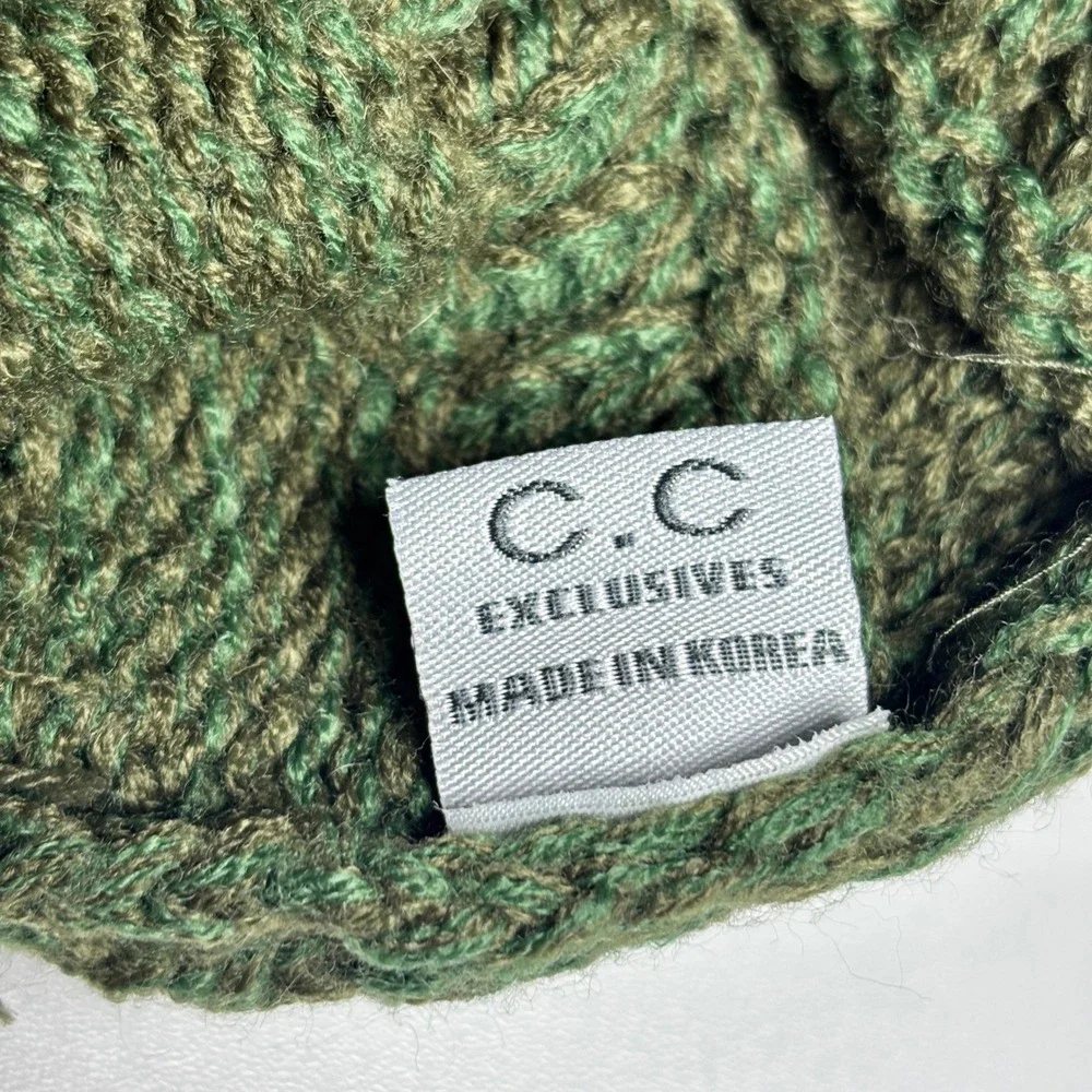 C.C Womens Acrylic Knit Beanie Hat Gorpcore One Size Olive Green